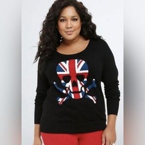 Torrid Union Jack Skull Sweater